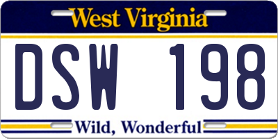 WV license plate DSW198