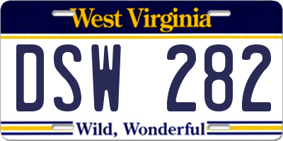 WV license plate DSW282