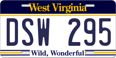 WV license plate DSW295