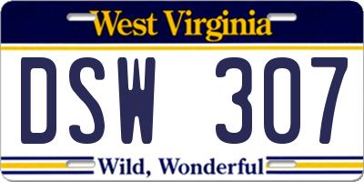 WV license plate DSW307