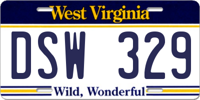 WV license plate DSW329