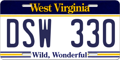 WV license plate DSW330