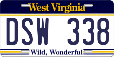 WV license plate DSW338