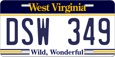 WV license plate DSW349