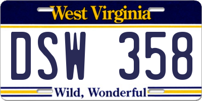 WV license plate DSW358