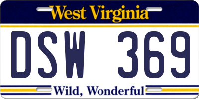 WV license plate DSW369
