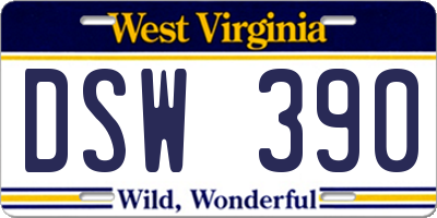WV license plate DSW390