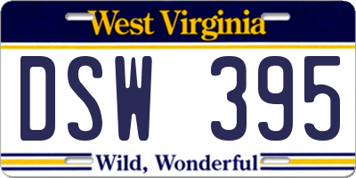 WV license plate DSW395