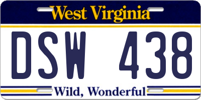WV license plate DSW438