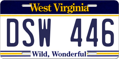 WV license plate DSW446