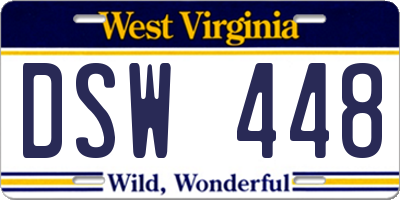 WV license plate DSW448