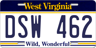 WV license plate DSW462