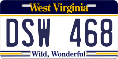 WV license plate DSW468