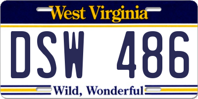WV license plate DSW486