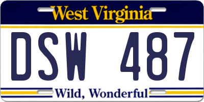 WV license plate DSW487