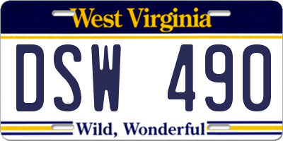 WV license plate DSW490