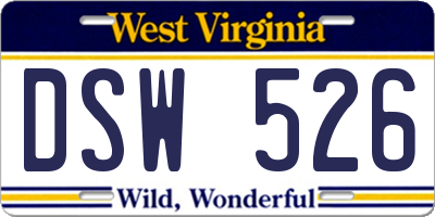 WV license plate DSW526