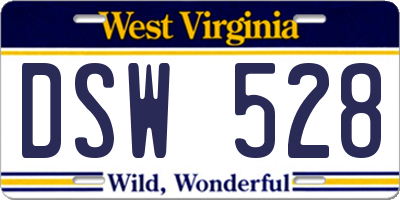 WV license plate DSW528
