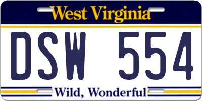 WV license plate DSW554