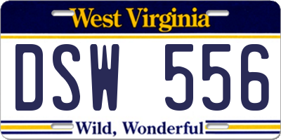 WV license plate DSW556