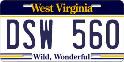 WV license plate DSW560