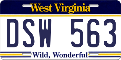 WV license plate DSW563