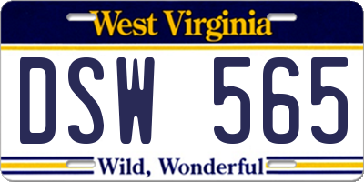 WV license plate DSW565