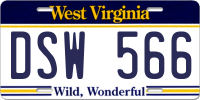 WV license plate DSW566