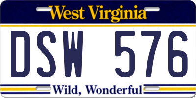 WV license plate DSW576