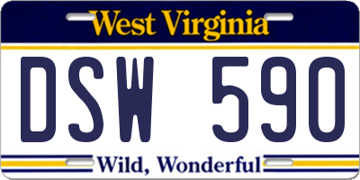 WV license plate DSW590
