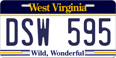 WV license plate DSW595
