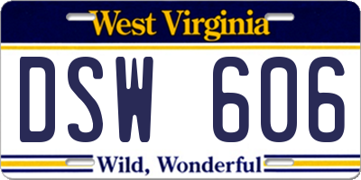 WV license plate DSW606