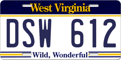 WV license plate DSW612