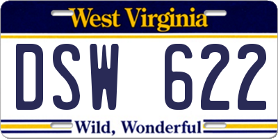 WV license plate DSW622