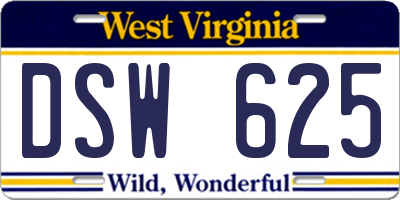 WV license plate DSW625