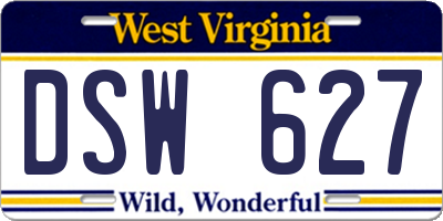 WV license plate DSW627