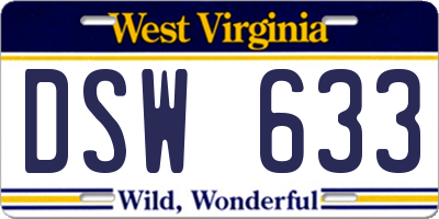 WV license plate DSW633