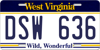 WV license plate DSW636