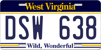 WV license plate DSW638