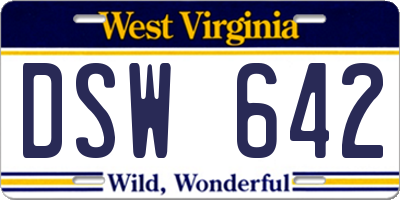 WV license plate DSW642