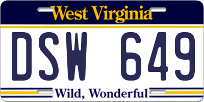 WV license plate DSW649