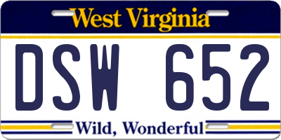 WV license plate DSW652