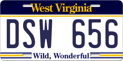 WV license plate DSW656