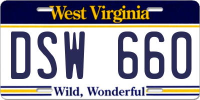 WV license plate DSW660