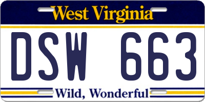 WV license plate DSW663