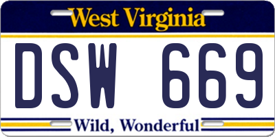 WV license plate DSW669
