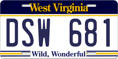 WV license plate DSW681