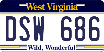 WV license plate DSW686