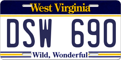 WV license plate DSW690