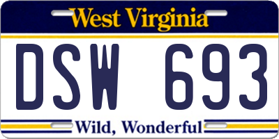 WV license plate DSW693